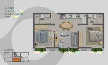 Imagem 6: Apartamento com 2 dormitórios à venda, 51 m² por R$ 665.000 - Portal do Ribeirão - Florian