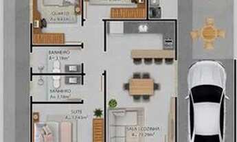 Imagem 3: Casa moderna com 3 quartos, suíte e amplo espaço de lazer no Bosque São José