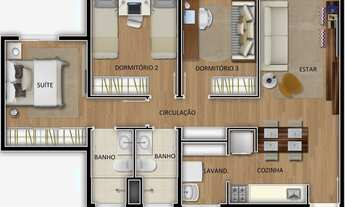 Imagem 5: Apartamento para venda possui 66 metros quadrados com 3 quartos em Jardim Brasília - Pirac