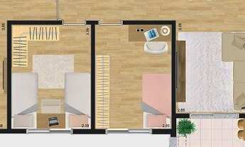 Imagem 3: Orizzonte Mantiqueira possui apartamentos de 2 dorm, com suíte, e de 3 dorm, com suíte