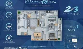 Imagem 2: Apto de 2 dorm, 2 SUÍTES, 2 VAGAS, VISTA MAR, 92,55 m² de área útil. Bairro: AVIAÇÃO