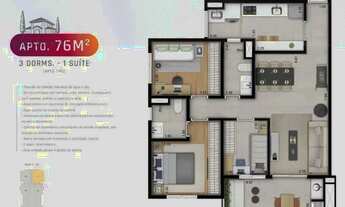 Imagem 2: Apartamento à venda em Campinas, Jardim Aurélia, com 3 quartos, com 76.9 m², Reserva Perfe