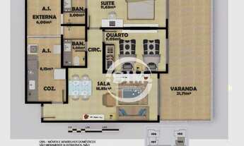 Imagem 7: Apartamento com 3 dormitórios à venda, 64 m² na Palmeiras - Cabo Frio/RJ