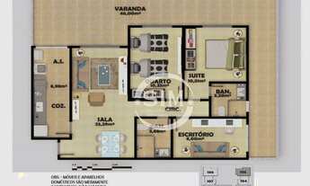 Imagem 6: Apartamento com 3 dormitórios à venda, 64 m² na Palmeiras - Cabo Frio/RJ