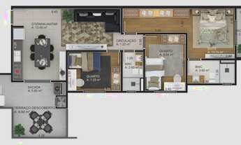 Imagem 4: Apartamento para venda possui 86 metros quadrados no Bom Retiro - Joinville - SC