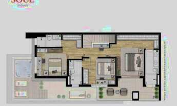 Imagem 5: Cobertura com 2 dormitórios à venda, 193 m² por R$ 3.023.149,47 - Bigorrilho - Curitiba/PR