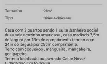 Imagem 5: Sítio povoado caipe novo cidade são Cristóvão