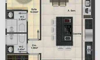 Imagem 3: Apto de 2 Dorm c/ 1 SUÍTE, VARANDA GOURMET, 75 m² de área útil. Bairro: Aviação