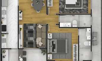 Imagem 2: Apto de 2 Dorm c/ SUÍTE, SACADA GOURMET, 83 m² de área útil. Bairro: Boqueirão