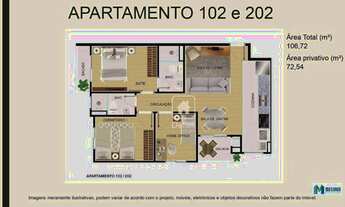 Imagem 4: Apartamento com 3 dormitórios à venda, 74 m² por R$ 303.000,00 - Weissópolis - Pinhais/PR
