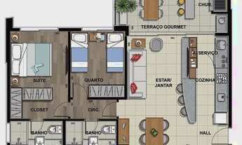 Imagem 3: COBERTURA com 2 dormitórios à venda por R$ 1.232.417,66 no bairro Santa Quitéria - CURITIB