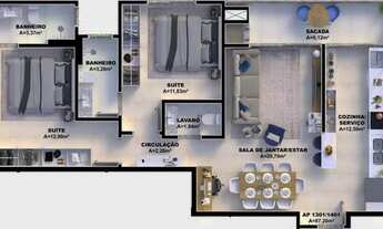 Imagem 7: Apartamento à venda 3 quartos em Palhoça bairro Cidade Universitária Pedra Branca R$ 627.4