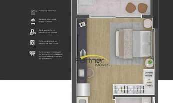 Imagem 3: Studio à venda, 25 m² por R$ 352.764,00 - Centro - Curitiba/PR