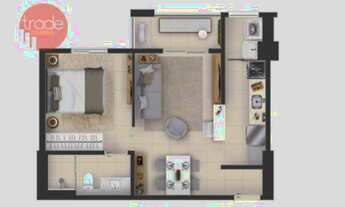 Imagem 2: Apartamento com 1 dormitório à venda, 43 m² por R$ 278.260,00 - Alto da Boa Vista - Ribeir