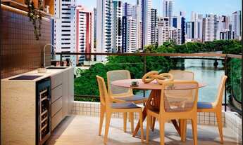 Imagem 2: Terrazza Beira Rio. Apartamento com vista panorâmica do Rio Capibaribe e com varanda gourm