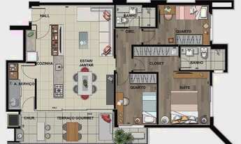 Imagem 4: COBERTURA com 2 dormitórios à venda por R$ 1.232.417,66 no bairro Santa Quitéria - CURITIB