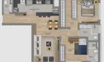 Imagem 4: Rio Branco - Apartamento Novo - 2 Dormitórios (1suíte) com vaga de garagem, próximo ao Par