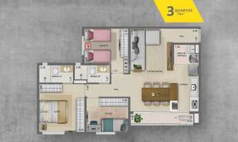 Imagem 7: Apartamento para venda tem 81 metros quadrados com 3 quartos em Setor Coimbra - Goiânia