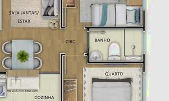 Imagem 3: Apartamento para Venda em Curitiba, Santa Cândida, 2 dormitórios, 1 banheiro