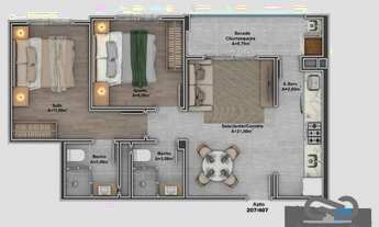 Imagem 2: Apartamento com 2 dormitórios à venda, 68 m² por R$ 754.478,41 - Trindade - Florianópolis