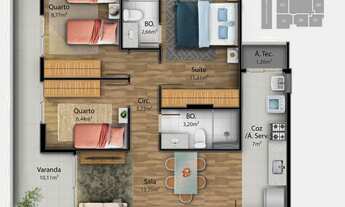 Imagem 6: Apartamento à venda 2 Quartos, 1 Vaga, 59.97M², JARDIM CAMBURI, VITÓRIA - ES