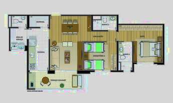 Imagem 7: LINDO APARTAMENTO ALTO PADRÃO DE 131m2 COM 3 DORMS COM 1 SUÍTES E 2 VAGAS NO BAIRRO DO MAR