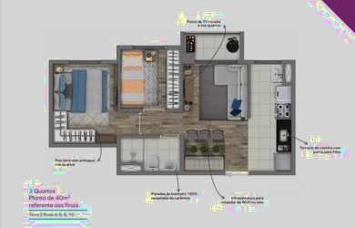 Imagem 14: Apartamento para venda possui 40 metros quadrados com 2 quartos em Cidade Ademar - São Pau