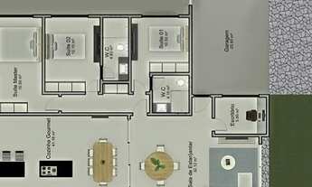 Imagem 2: Casa Terrea no Royal Garden Paulinia, com 3 suites, 194 m2 por R$ 1.360.000,00