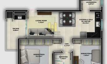 Imagem 7: Apartamento na planta no Bairro Comasa Joinville SC