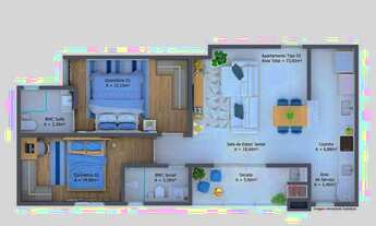 Imagem 3: Apartamento à venda, 2 quartos, 1 suíte, Água Verde - Blumenau/SC