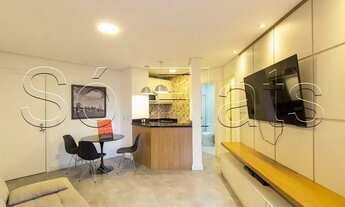 Imagem 2: Flat mobiliado no Itaim Bibi com 1 dorm com vista para Avenida Faria Lima