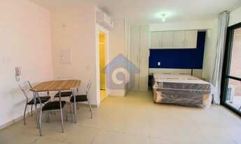 Imagem 2: Apartamento Studio mobiliado de 1 dormitório, varanda, 1 vaga, prédio com lazer - Bela Vis