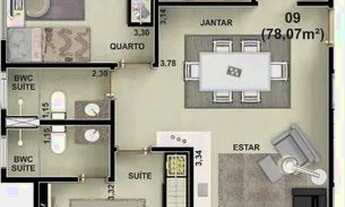 Imagem 2: Apartamento 2 quartos 01 suíte (78m2) + DCE - João Pessoa / PB - bairro Treze de maio