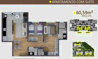 Imagem 5: Apartamento para venda tem 55 metros quadrados com 2 quartos