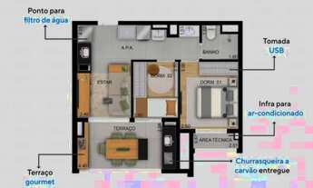 Imagem 6: Apartamento à venda, 2 dormitórios 48m2, a partir 409 mil, estacão Guilhermina