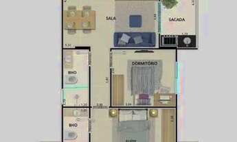 Imagem 6: Apartamento com 2 dormitórios à venda, 71 m² por R$ 480.195,00 - Vila Guilhermina - Praia