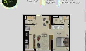 Imagem 3: Ágio GYRO O2 RESERVA YBITI - ÁGIO Apartamento com 1 Quarto(s) e 1 banheiro(s) à Venda, 43