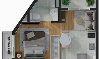 Imagem 5: APARTAMENTO com 1 dormitório à venda por R$ 260.123,56 no bairro Mercês - CURITIBA / PR