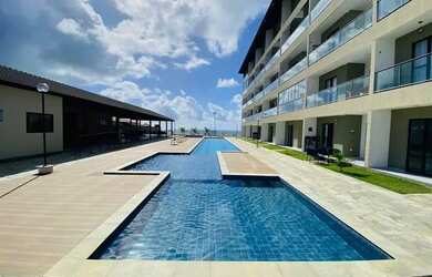 Imagem 6: Flat à Beira Mar com 3 quartos, área de lazer completa, mobiliado, com elevador e central