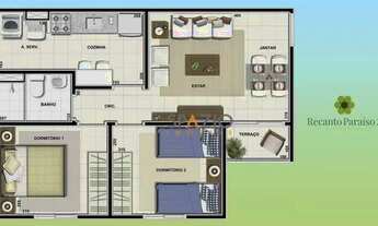 Imagem 3: Apartamento com 2 dormitórios para alugar, 49 m² por R$ 1.196/mês - Parque Universitário