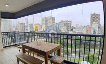 Imagem 3: Apartamento studio mobiliado de 1 dormitório, varanda, 1 vaga, prédio com lazer - Bela Vis