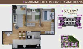 Imagem 6: Apartamento para venda tem 55 metros quadrados com 2 quartos