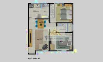 Imagem 3: Apartamento com 2 dormitórios à venda, 50 m² por R$ 175.000 - Vila Tibério - Ribeirão Pret