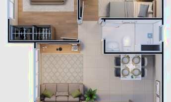 Imagem 6: Apartamento para venda tem 41,69m² sendo 2 quartos no Condomínio Smart Tarumã - Manaus