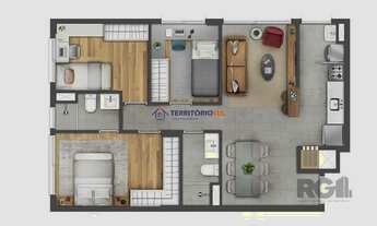 Imagem 4: Apartamento - 3 dormitórios. - 1 vaga - 70,05 m² - Jardim do Salso