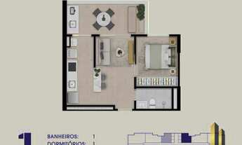 Imagem 4: Apartamento com 1 dormitório à venda, 45 m² por R$ 400.000 - Royal Park - São José dos Cam