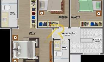 Imagem 3: Sobrado com terraço - 3 dormitórios à venda, 126 m² por R$ 635.000 - Uberaba - Curitiba/PR