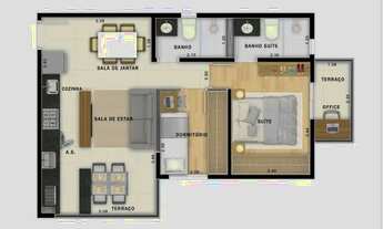 Imagem 4: Apartamento na planta, bairro Jardim/Santo André, 49,63m² em frente ao Parque Celso Daniel