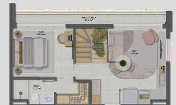 Imagem 4: Apartamentos tipo Studio em Piatã com vista para o mar e infra-estrutura funcional e otimi