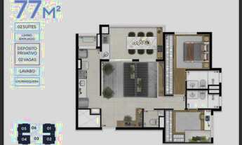 Imagem 2: LANÇAMENTO - Apartamento de 77m² com 3 dormitórios, sendo 1 suíte e 2 vagas. Bela Vista/Os